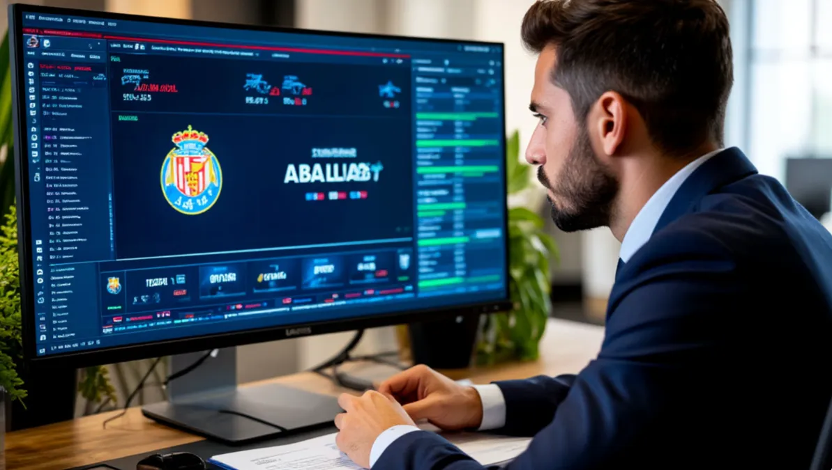 Analista estudiando datos y estad&iacute;sticas de partidos de LaLiga