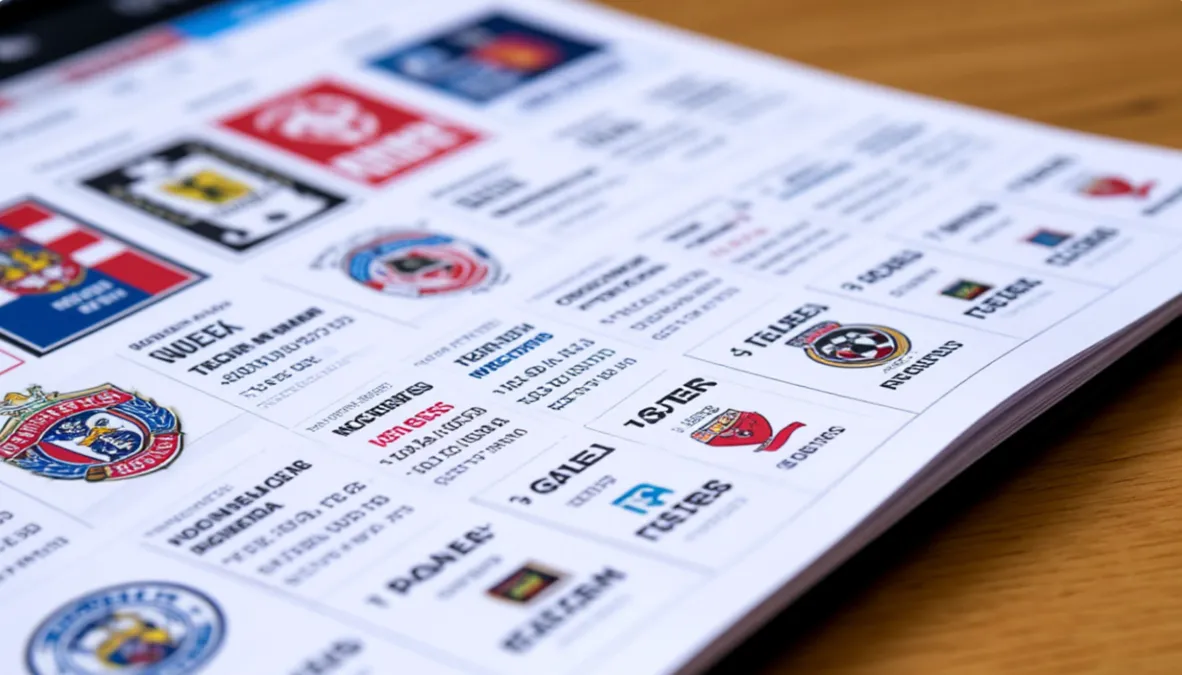 Vista de un calendario deportivo con múltiples partidos marcados en una semana