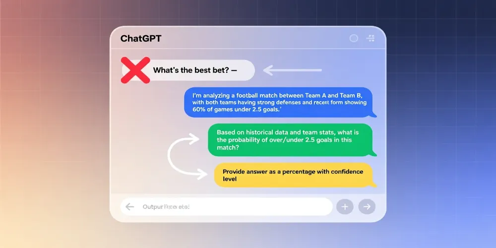Cómo usar ChatGPT correctamente para análisis de apuestas - estructura de prompts efectivos con contexto y datos