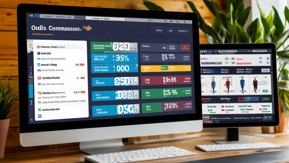 Pantalla mostrando comparaci&oacute;n de cuotas entre diferentes casas de apuestas