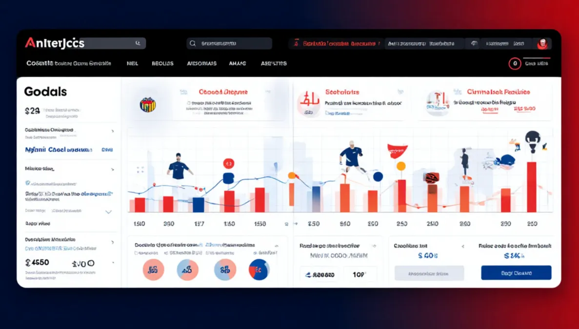 Panel de estad&iacute;sticas mostrando promedios de goles por equipo en la liga