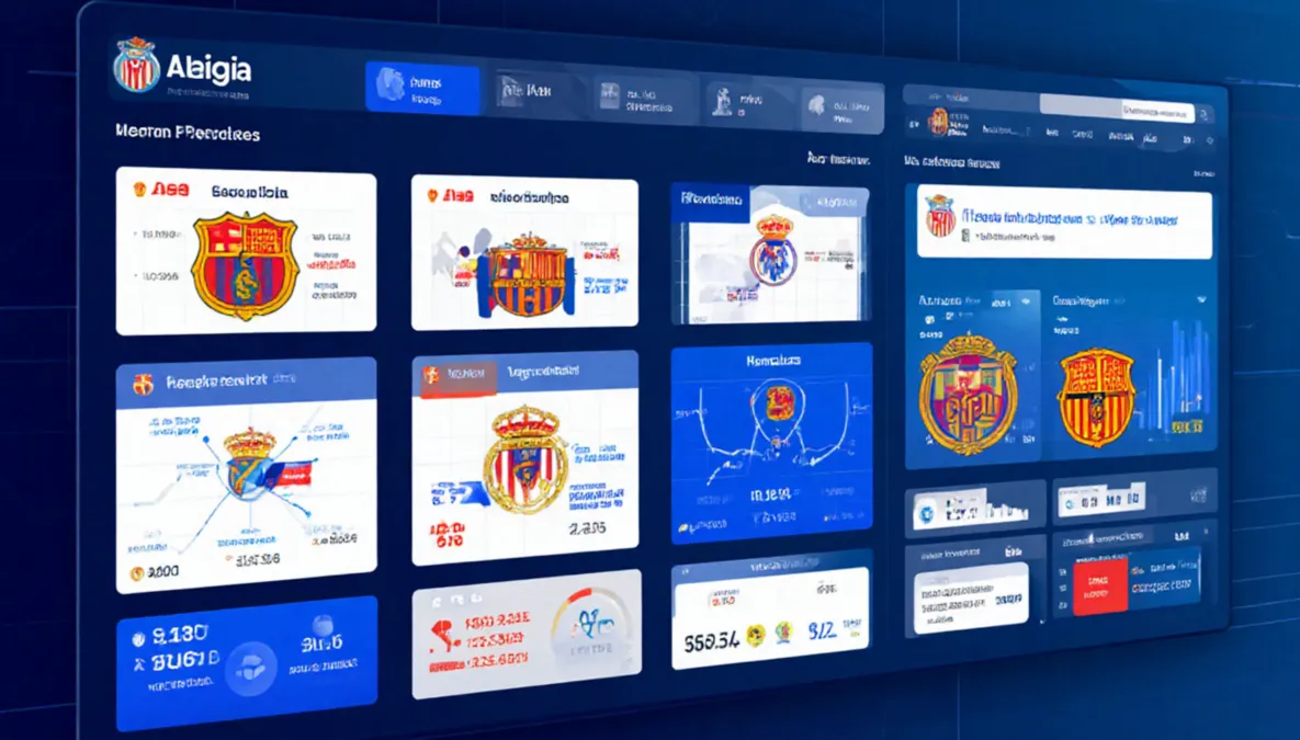 Panel de estad&iacute;sticas mostrando datos de rendimiento de equipos de LaLiga