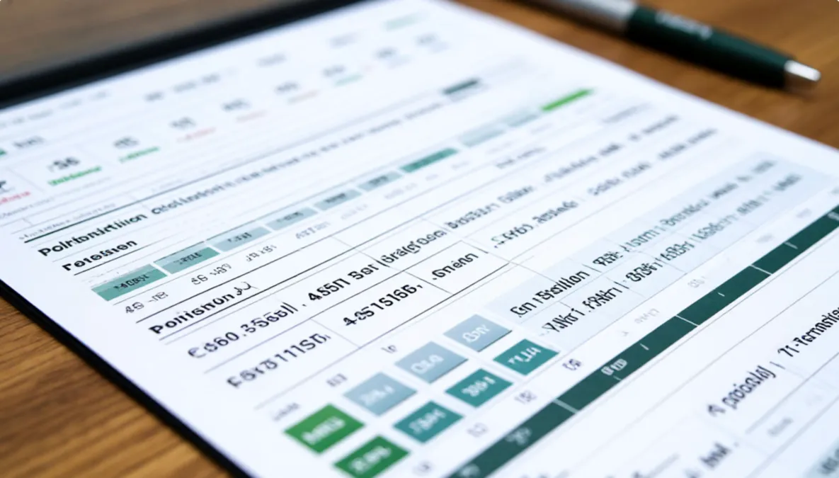 Hoja de cálculo Excel mostrando fórmulas y cálculos del modelo de Poisson