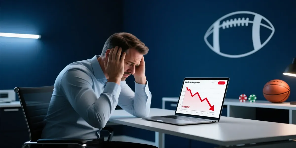 Gestión de bankroll en apuestas deportivas - persona analizando gráficos de rendimiento en portátil