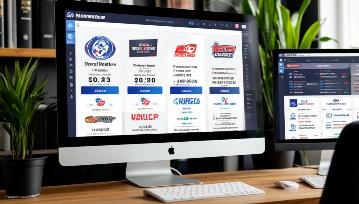 Pantalla de ordenador mostrando comparación de cuotas de diferentes casas de apuestas