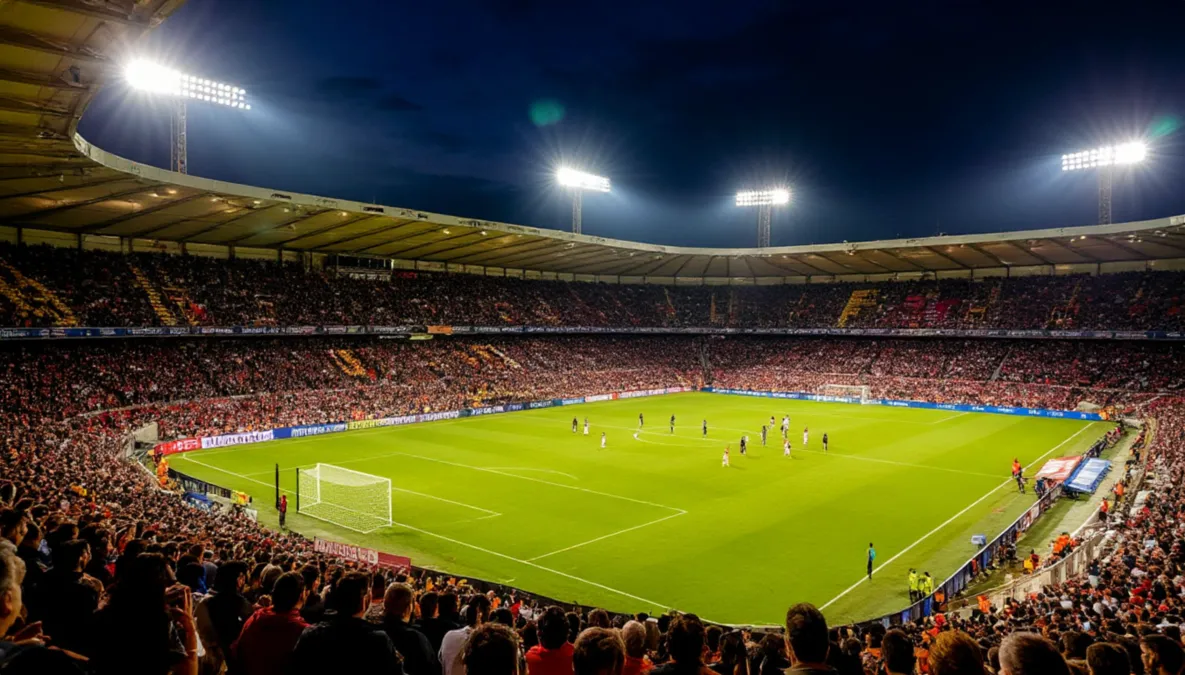 Partido de Copa del Rey en un estadio pequeño con ambiente de fútbol de categorías inferiores