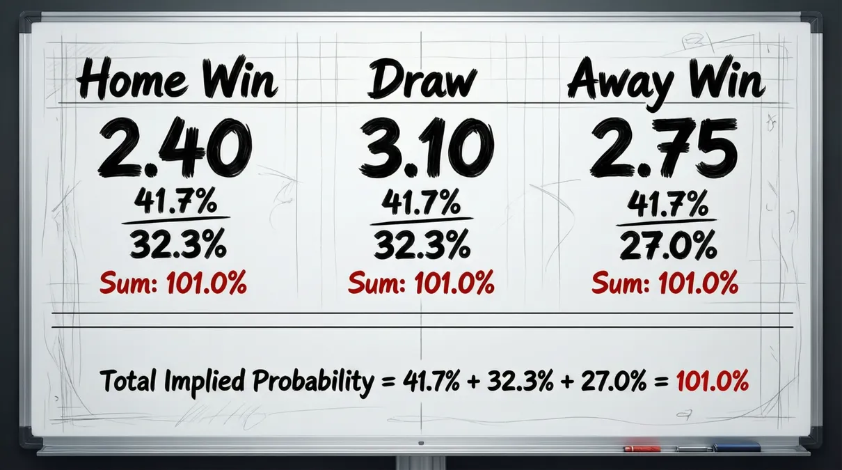 Diagrama conceptual mostrando cómo las casas de apuestas obtienen su margen de beneficio