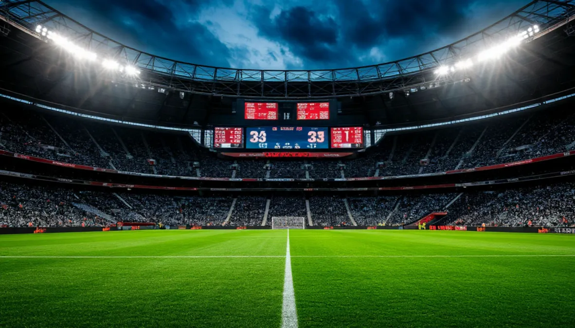 Marcador de un partido de fútbol mostrando varios goles