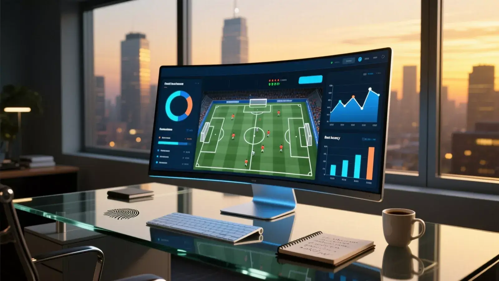 Dashboard profesional de análisis de pronósticos deportivos con estadísticas en tiempo real