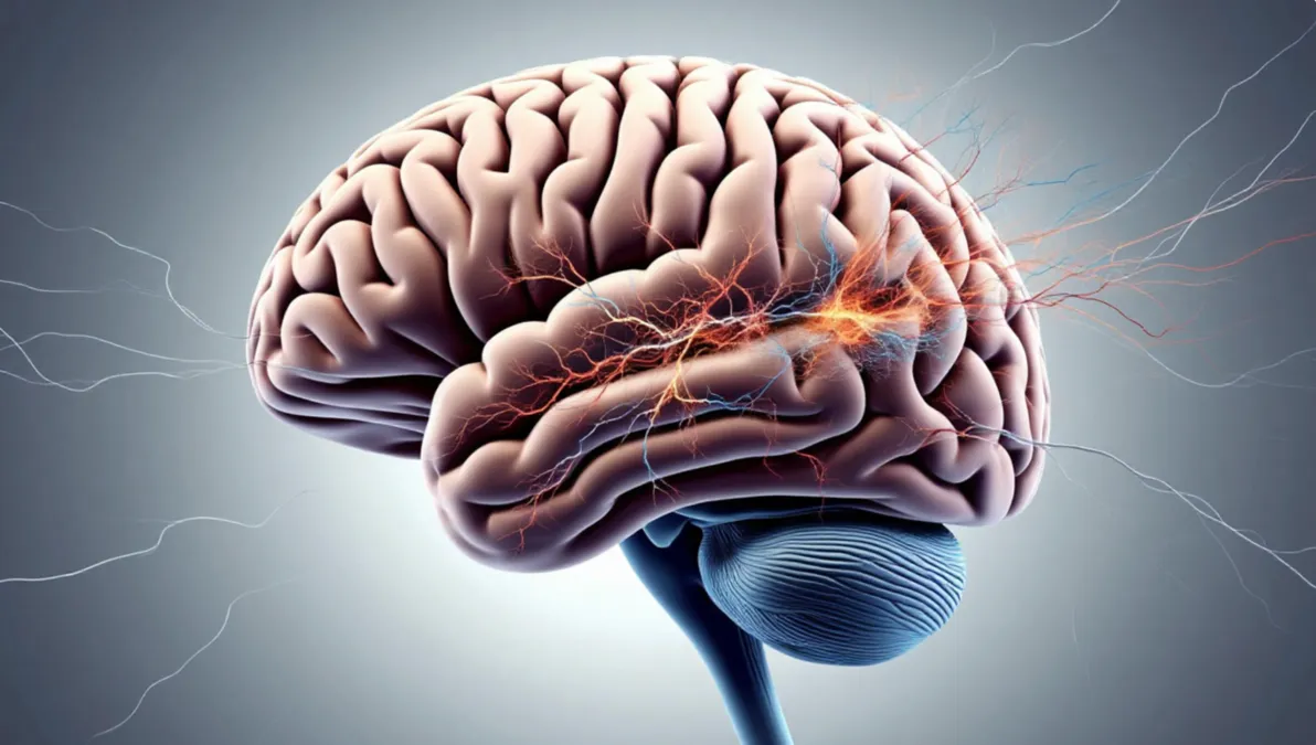 Ilustración conceptual del cerebro humano con patrones de pensamiento