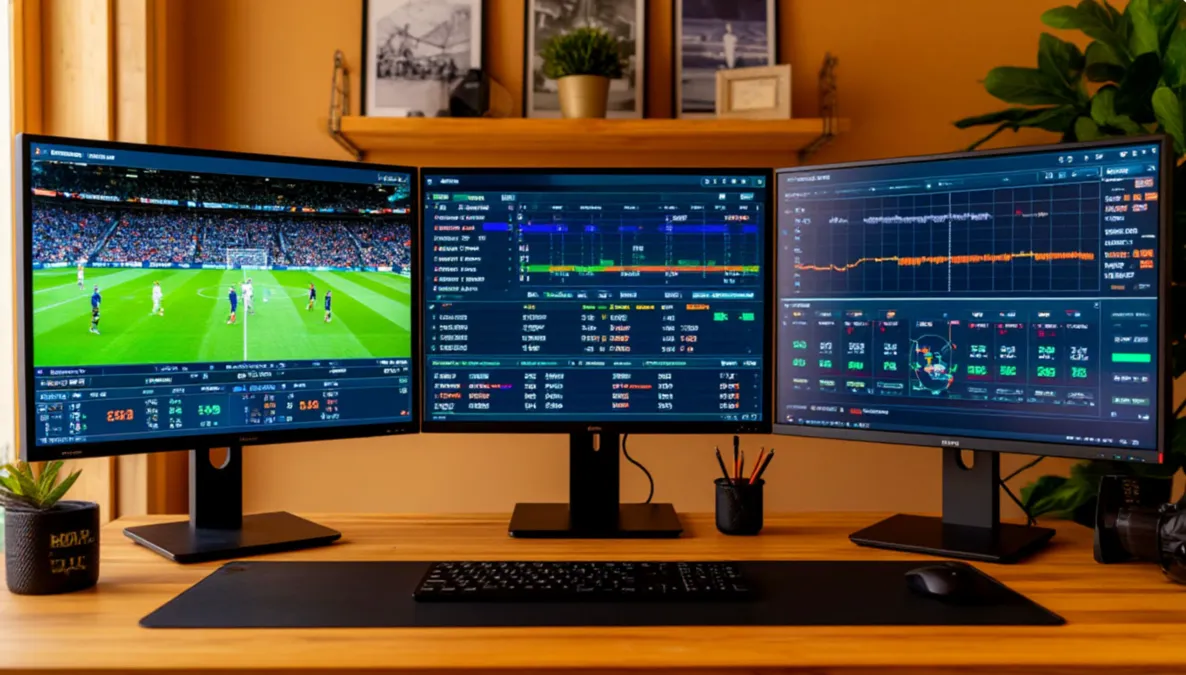 Configuraci&oacute;n de m&uacute;ltiples pantallas para seguir partidos y estad&iacute;sticas en tiempo real