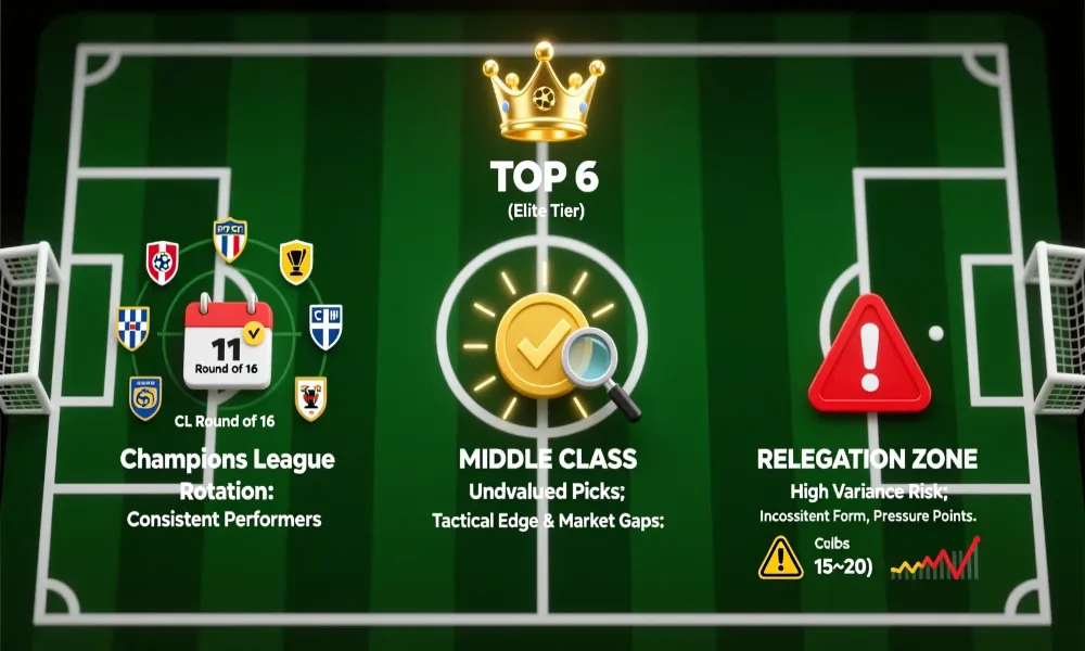 Tipos de equipos en LaLiga para apuestas - Top 6 con rotaciones, clase media con valor oculto, zona de descenso peligrosa